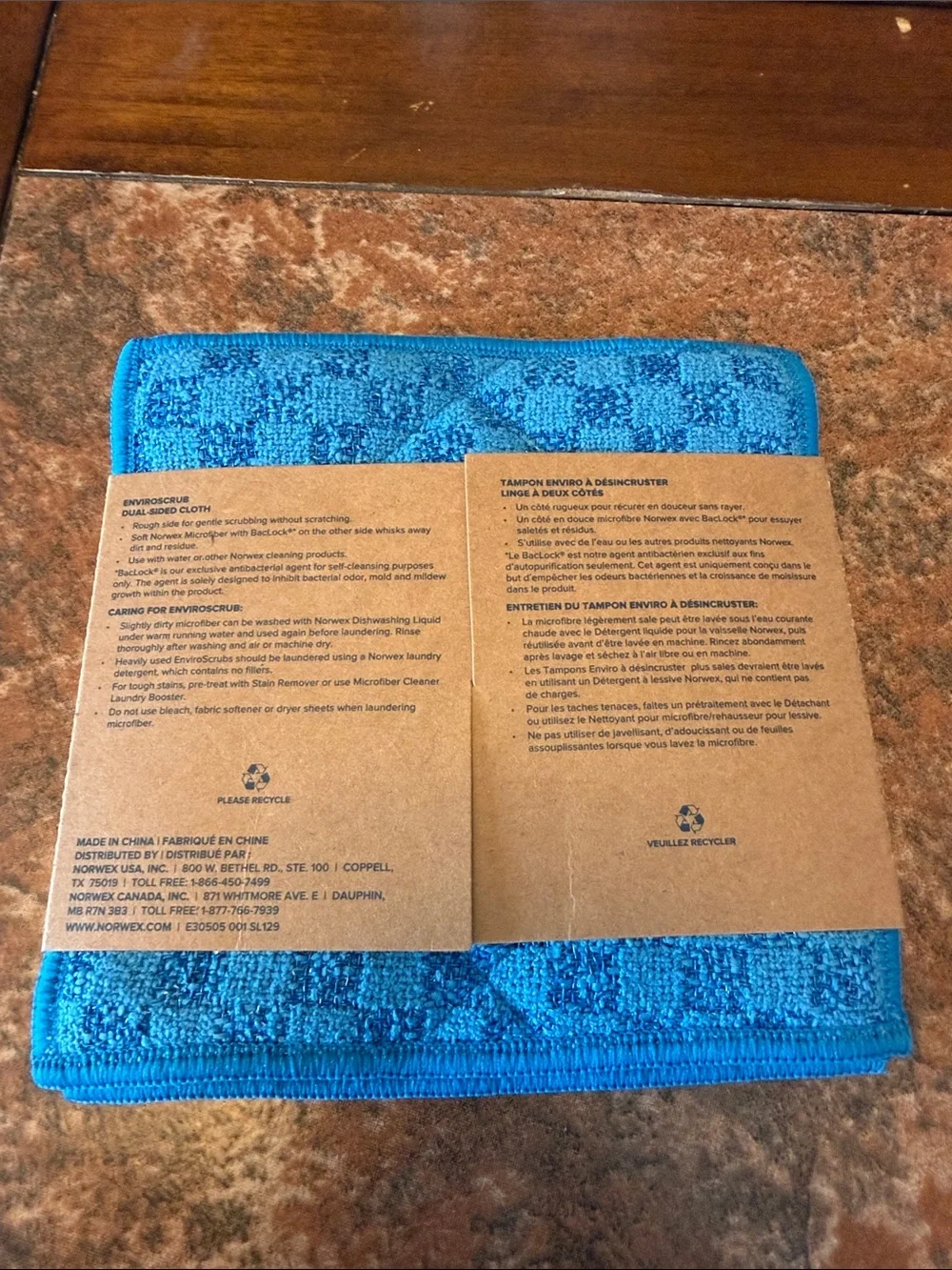 Norwex Turquoise EnviroScrub Dual-Sided Cleaning Cloth